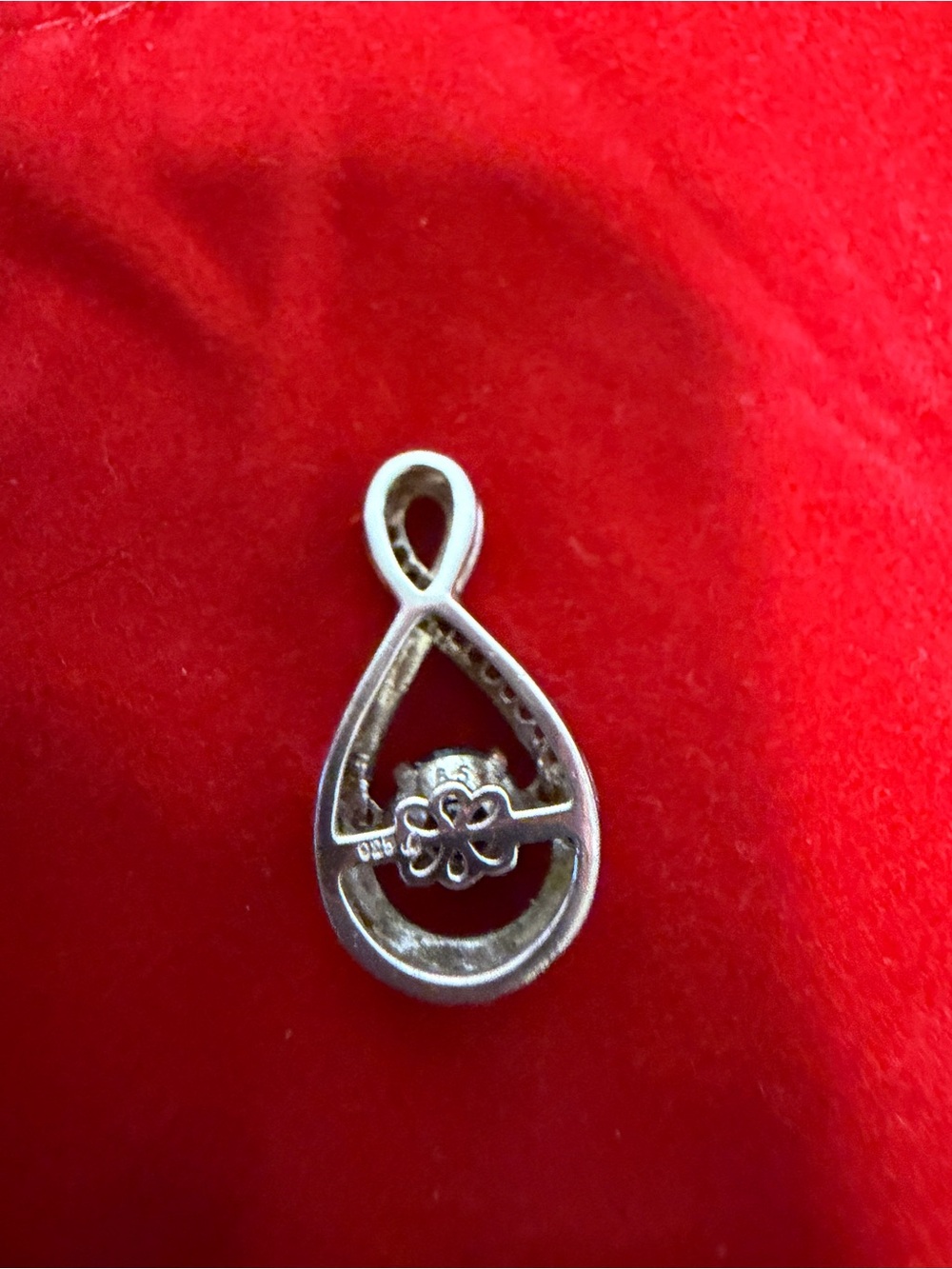 925 sterling silver Infinity Pendant Necklace Blue Gemstone Dancing Rocking - Picture 4 of 4